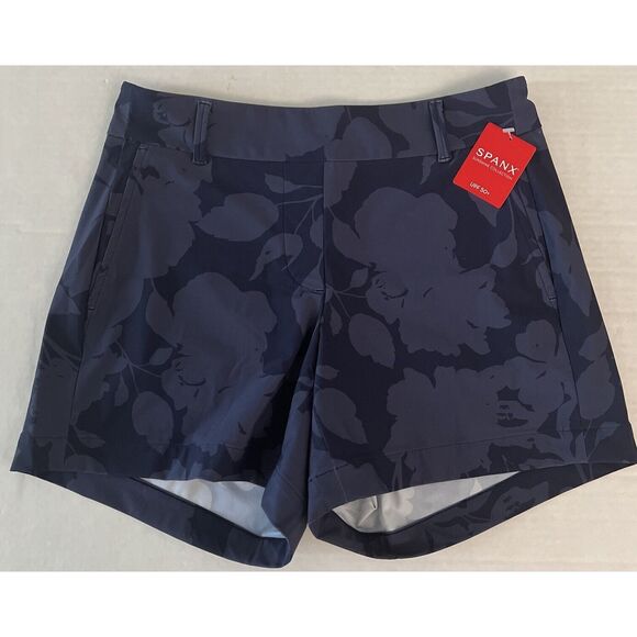 SPANX 50473R Women’s Sz XS Floret Navy Sunshine Shorts - Picture 1 of 7